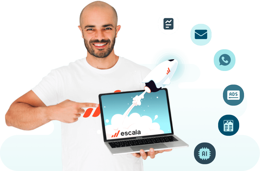 Ilustración Andrés Moreno, CEO de Escala, embudos de venta