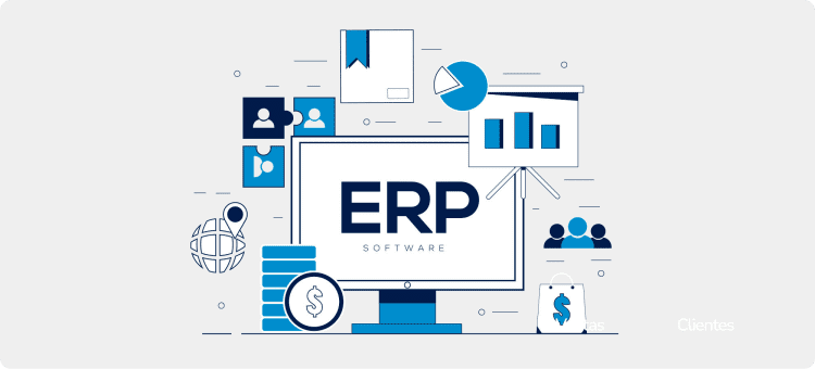 Ilustración en referencia al funcionamiento básico de un sistema ERP