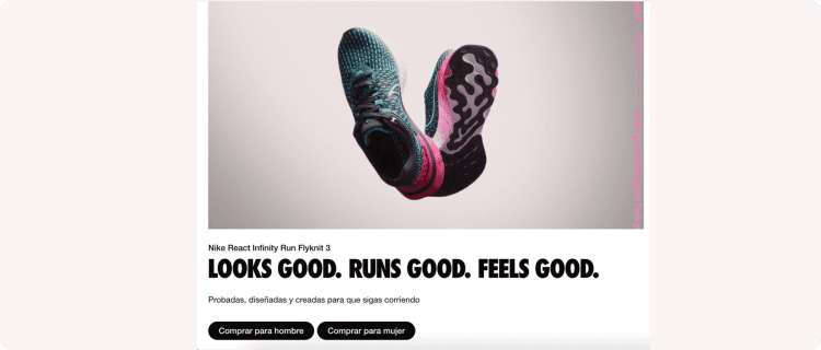 Nike como ejemplo de landing page exitosa